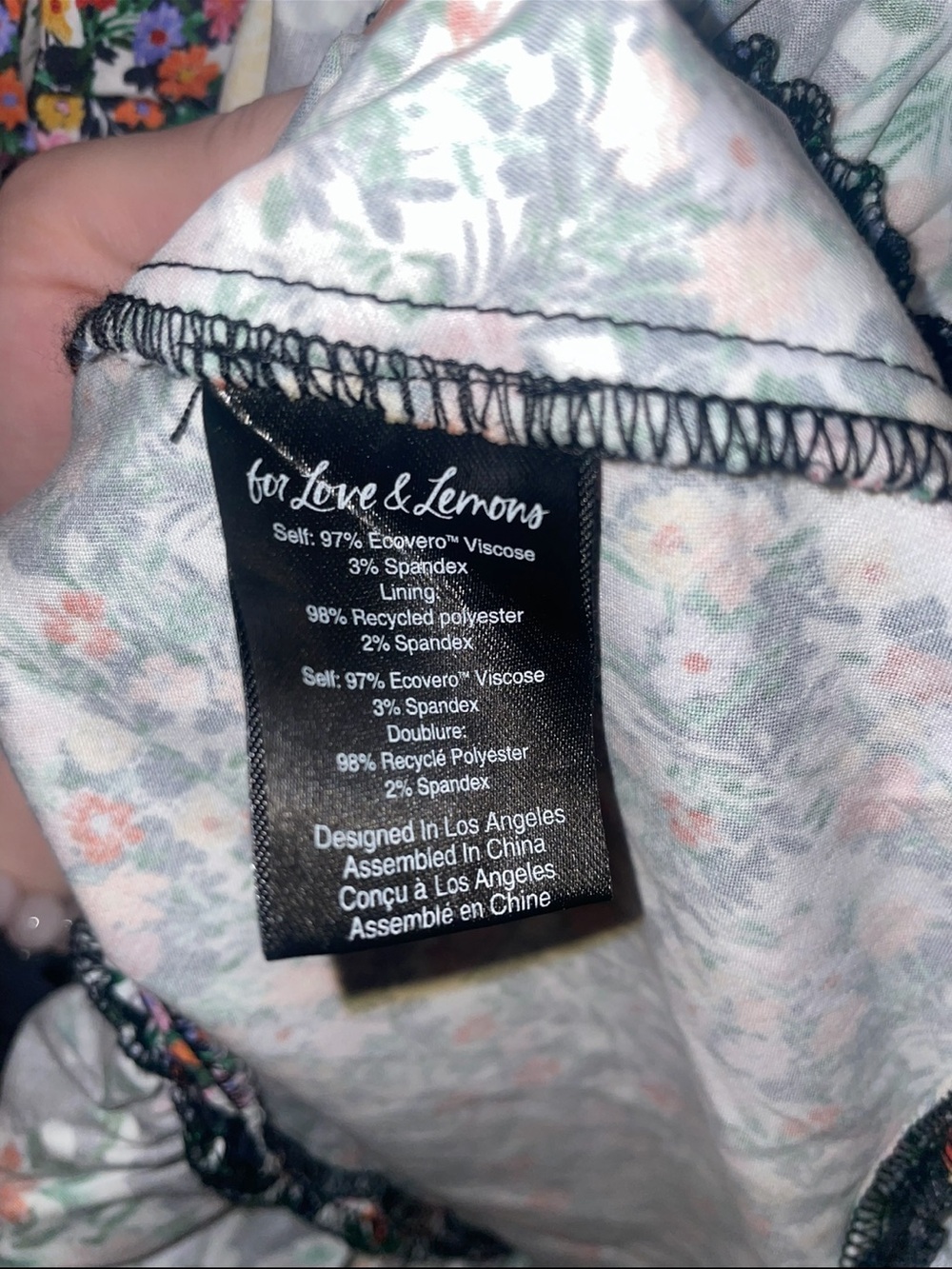 New! For Love And Lemons Hudson Black Floral Puff-Sleeve Mini Dress 🌸 Medium - Picture 12 of 13